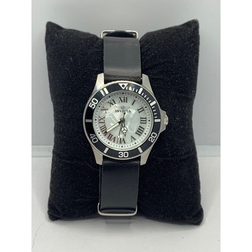 Invicta Pro Diver 17094 Unisex Black Leather Analog Dial Quartz Watch JD178
